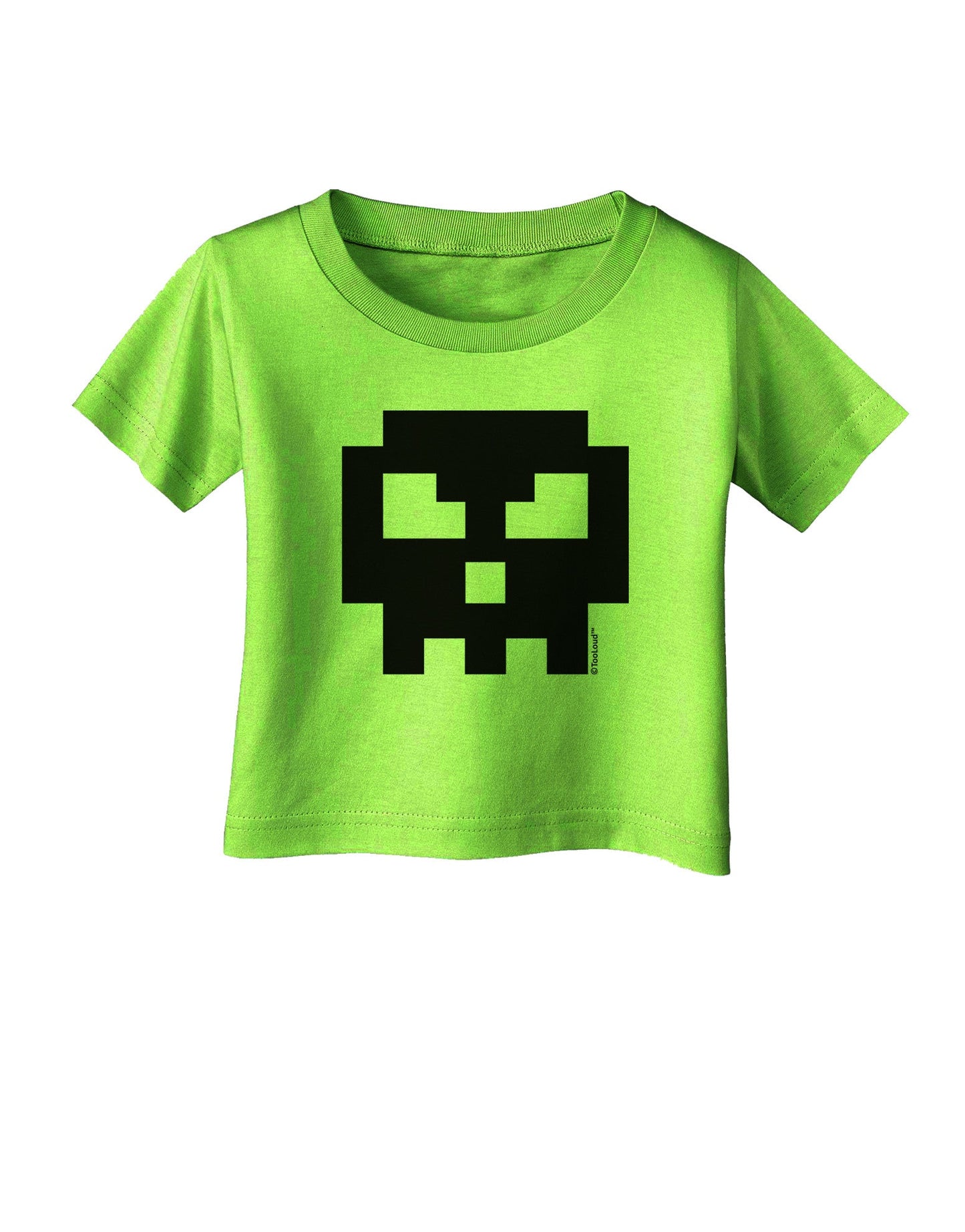Retro 8-Bit Skull Infant T-Shirt-Infant T-Shirt-TooLoud-Lime-Green-06-Months-Davson Sales