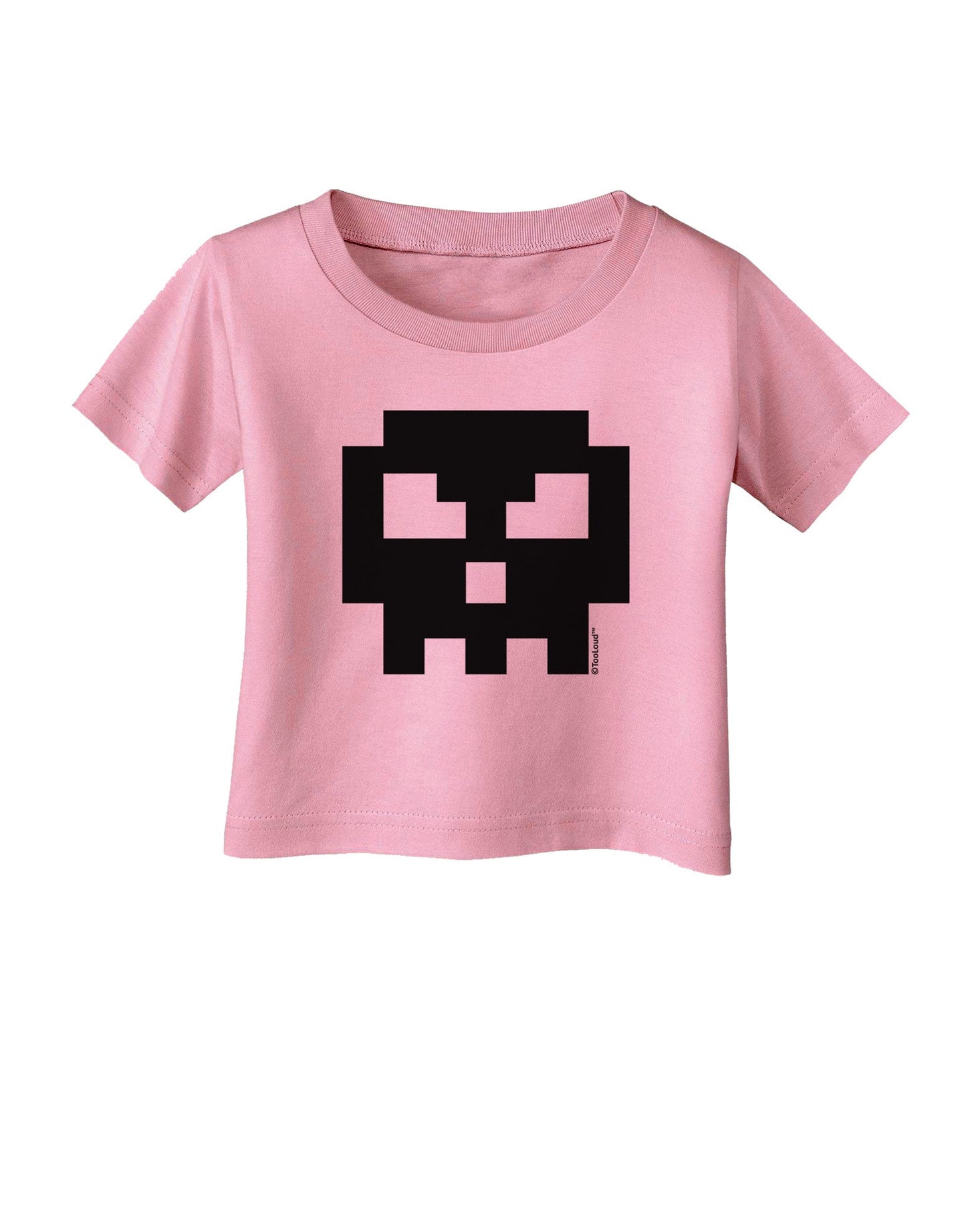 Retro 8-Bit Skull Infant T-Shirt-Infant T-Shirt-TooLoud-Candy-Pink-06-Months-Davson Sales