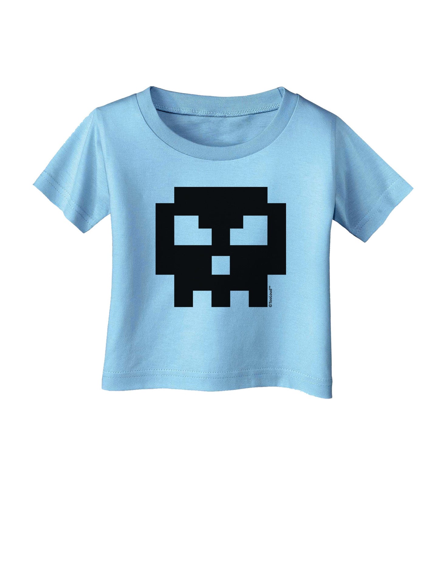 Retro 8-Bit Skull Infant T-Shirt-Infant T-Shirt-TooLoud-Aquatic-Blue-06-Months-Davson Sales