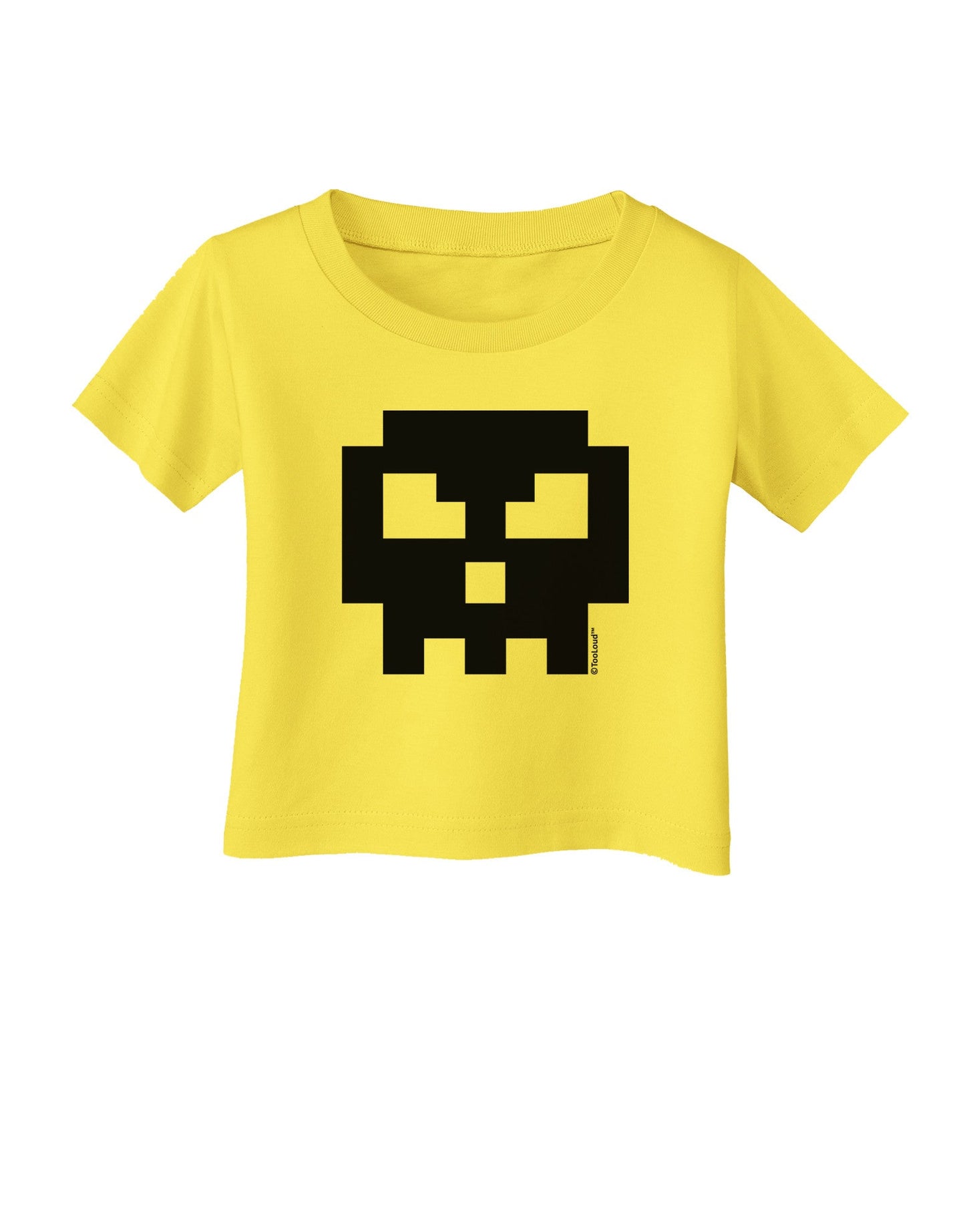 Retro 8-Bit Skull Infant T-Shirt-Infant T-Shirt-TooLoud-Yellow-06-Months-Davson Sales