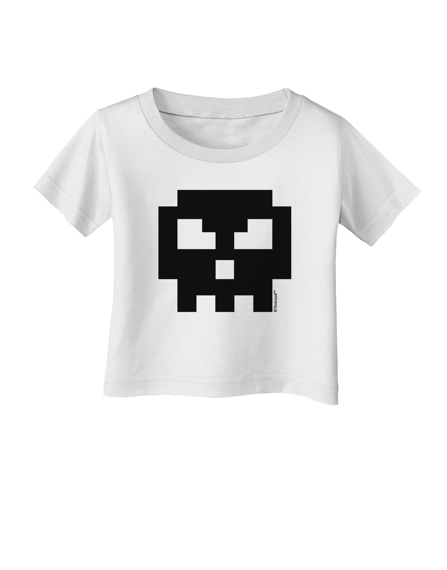 Retro 8-Bit Skull Infant T-Shirt-Infant T-Shirt-TooLoud-White-06-Months-Davson Sales