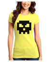 Retro 8-Bit Skull Juniors T-Shirt-Womens Juniors T-Shirt-TooLoud-Yellow-Juniors Fitted X-Small-Davson Sales