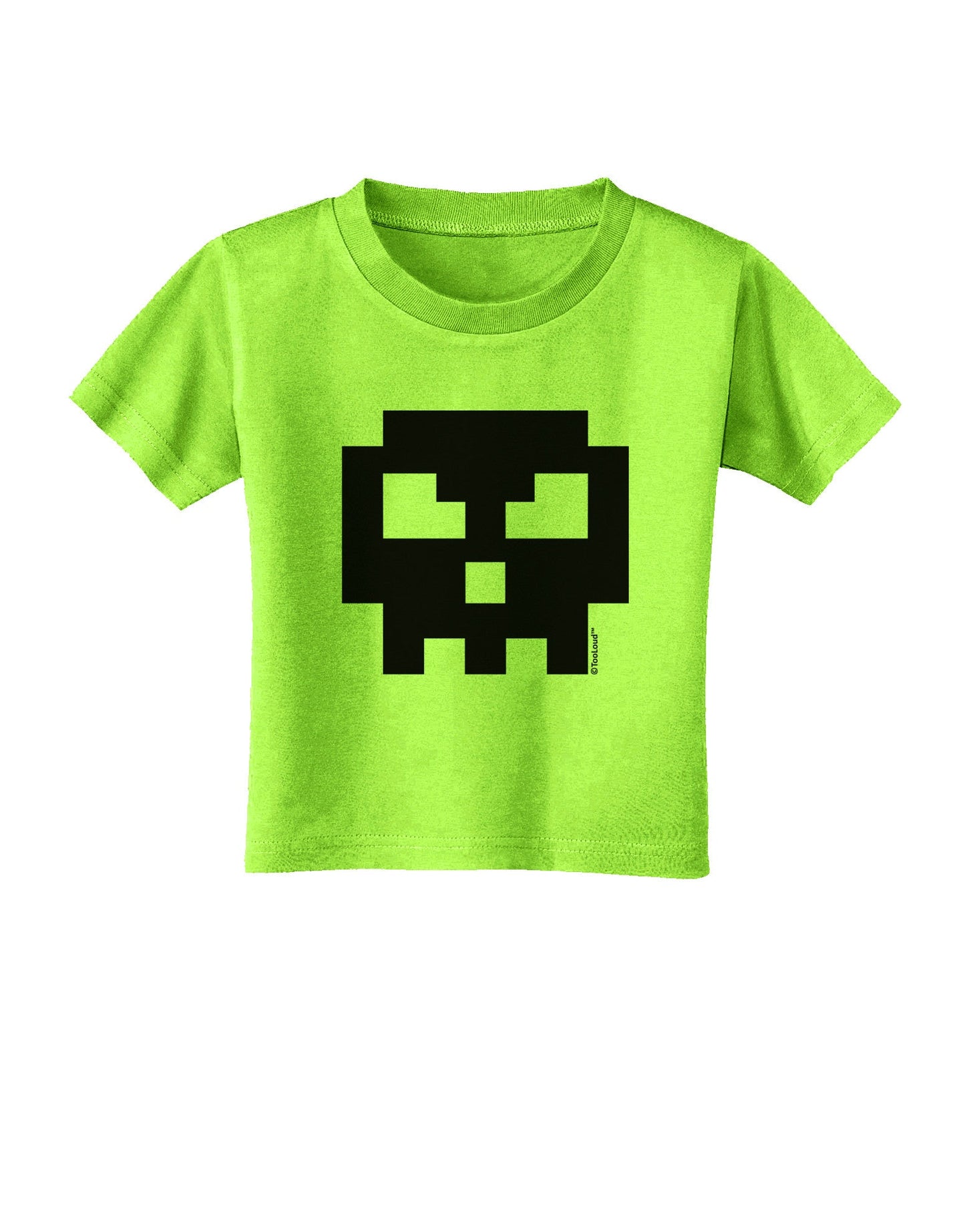 Retro 8-Bit Skull Toddler T-Shirt-Toddler T-Shirt-TooLoud-Lime-Green-2T-Davson Sales