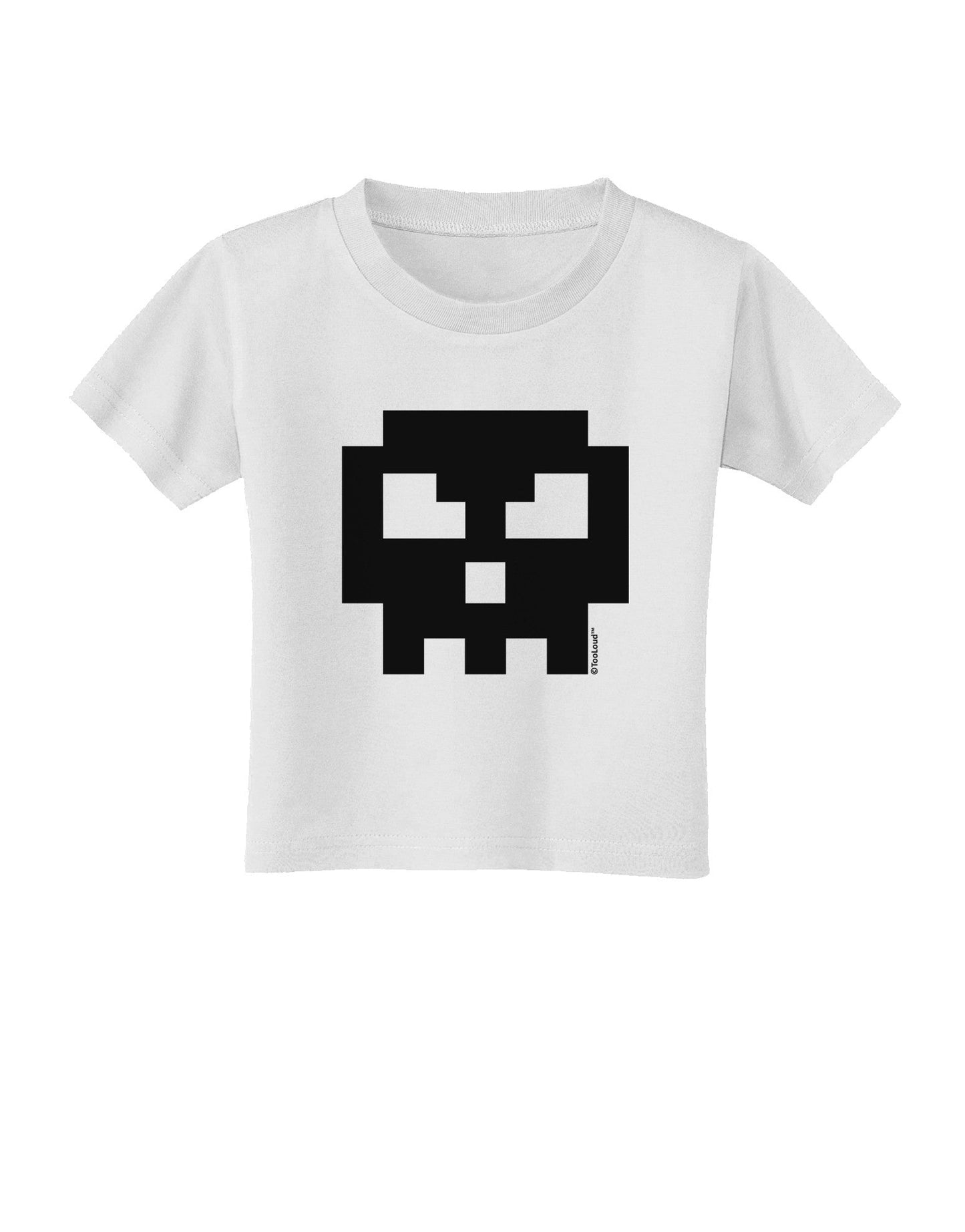 Retro 8-Bit Skull Toddler T-Shirt-Toddler T-Shirt-TooLoud-White-2T-Davson Sales