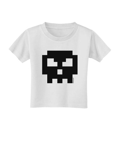 Retro 8-Bit Skull Toddler T-Shirt-Toddler T-Shirt-TooLoud-White-2T-Davson Sales