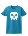 Retro 8-Bit Skull Womens Dark T-Shirt-TooLoud-Turquoise-X-Small-Davson Sales