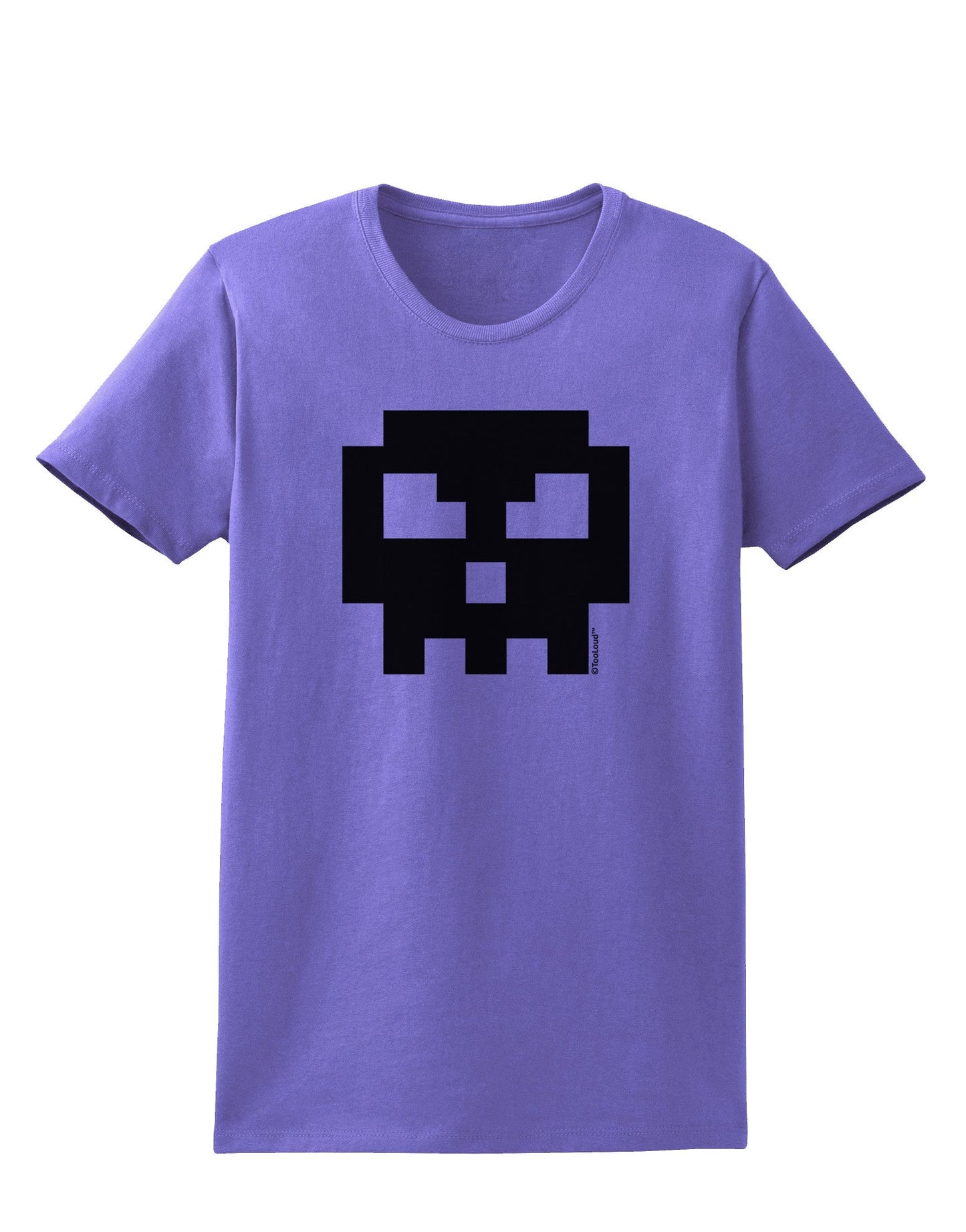 Retro 8-Bit Skull Womens T-Shirt-Womens T-Shirt-TooLoud-Violet-X-Small-Davson Sales