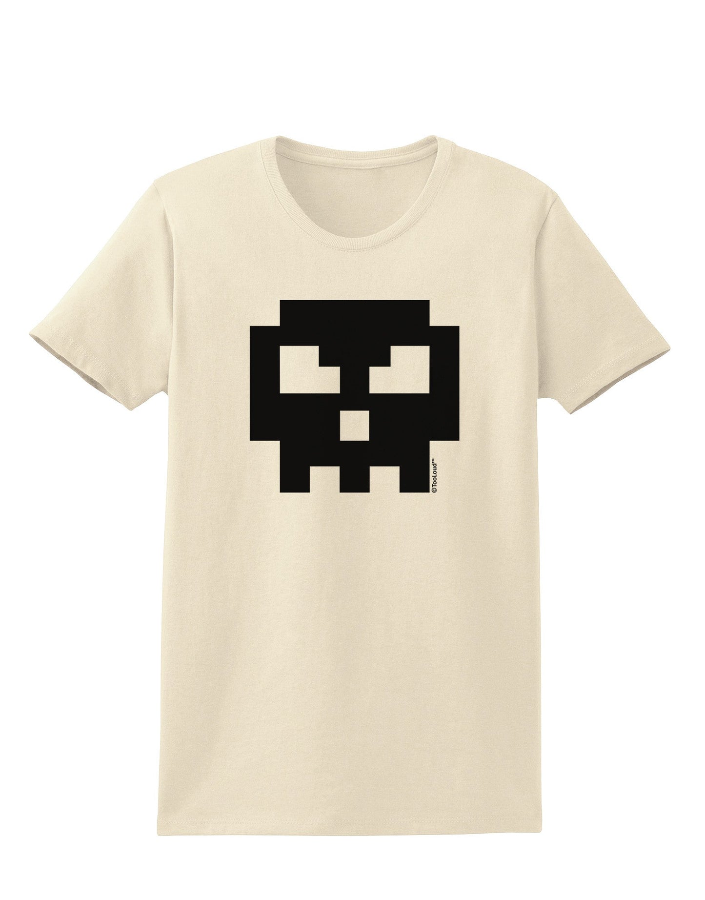 Retro 8-Bit Skull Womens T-Shirt-Womens T-Shirt-TooLoud-Natural-X-Small-Davson Sales