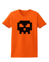 Retro 8-Bit Skull Womens T-Shirt-Womens T-Shirt-TooLoud-Orange-X-Small-Davson Sales