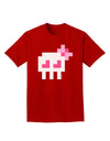 Retro 8-Bit Skull with Pink Bow Adult Dark T-Shirt-Mens T-Shirt-TooLoud-Red-Small-Davson Sales