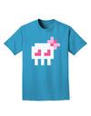 Retro 8-Bit Skull with Pink Bow Adult Dark T-Shirt-Mens T-Shirt-TooLoud-Turquoise-Small-Davson Sales