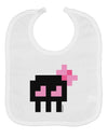 Retro 8-Bit Skull with Pink Bow Baby Bib-Baby Bib-TooLoud-White-One-Size-Baby-Davson Sales