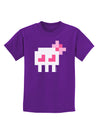 Retro 8-Bit Skull with Pink Bow Childrens Dark T-Shirt-Childrens T-Shirt-TooLoud-Purple-X-Small-Davson Sales