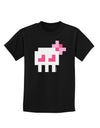 Retro 8-Bit Skull with Pink Bow Childrens Dark T-Shirt-Childrens T-Shirt-TooLoud-Black-X-Small-Davson Sales