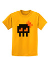 Retro 8-Bit Skull with Pink Bow Childrens T-Shirt-Childrens T-Shirt-TooLoud-Gold-X-Small-Davson Sales