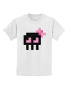 Retro 8-Bit Skull with Pink Bow Childrens T-Shirt-Childrens T-Shirt-TooLoud-White-X-Small-Davson Sales