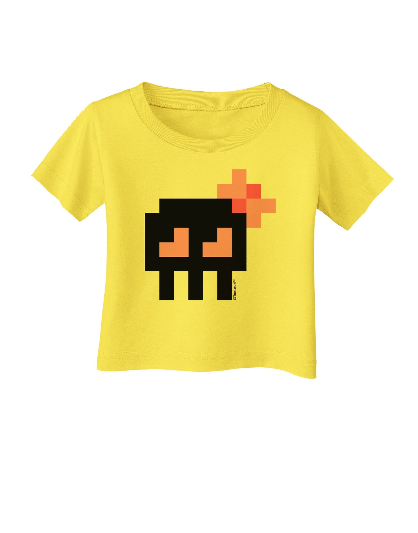Retro 8-Bit Skull with Pink Bow Infant T-Shirt-Infant T-Shirt-TooLoud-Yellow-06-Months-Davson Sales