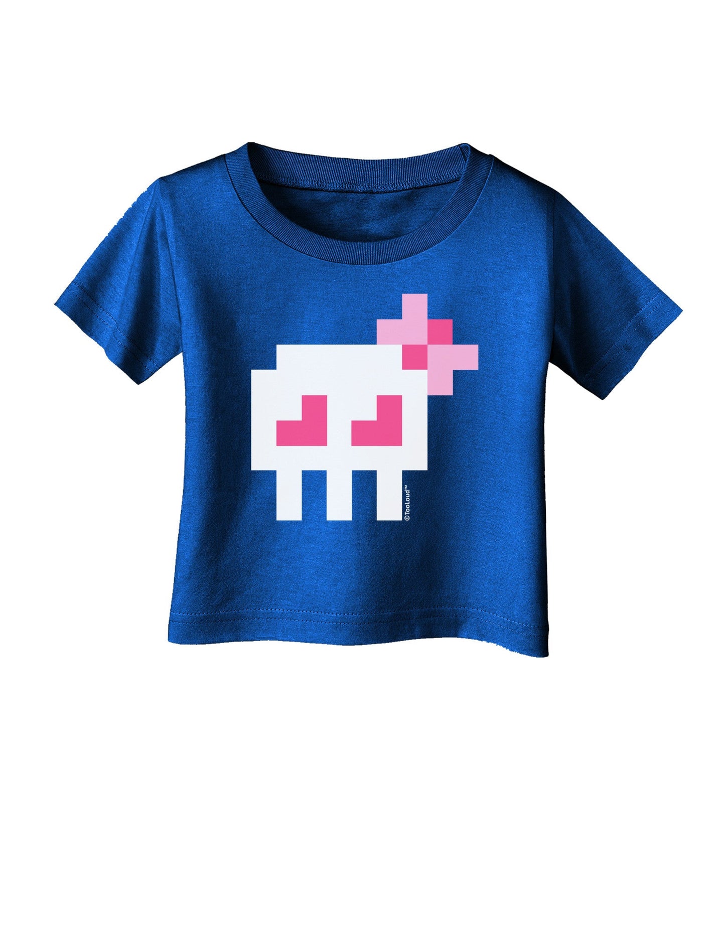 Retro 8-Bit Skull with Pink Bow Infant T-Shirt Dark-Infant T-Shirt-TooLoud-Royal-Blue-06-Months-Davson Sales