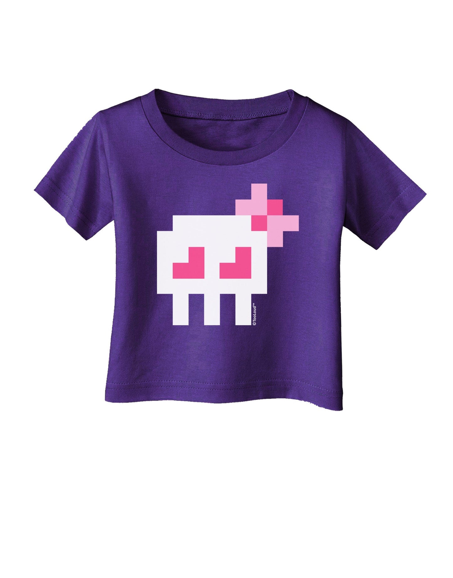 Retro 8-Bit Skull with Pink Bow Infant T-Shirt Dark-Infant T-Shirt-TooLoud-Purple-06-Months-Davson Sales