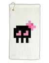 Retro 8-Bit Skull with Pink Bow Micro Terry Gromet Golf Towel 16 x 25 inch-Golf Towel-TooLoud-White-Davson Sales