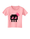 Retro 8-Bit Skull with Pink Bow Toddler T-Shirt-Toddler T-Shirt-TooLoud-Candy-Pink-2T-Davson Sales