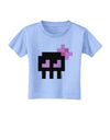 Retro 8-Bit Skull with Pink Bow Toddler T-Shirt-Toddler T-Shirt-TooLoud-Aquatic-Blue-2T-Davson Sales