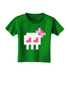 Retro 8-Bit Skull with Pink Bow Toddler T-Shirt Dark-Toddler T-Shirt-TooLoud-Clover-Green-2T-Davson Sales