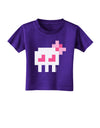 Retro 8-Bit Skull with Pink Bow Toddler T-Shirt Dark-Toddler T-Shirt-TooLoud-Purple-2T-Davson Sales