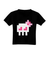 Retro 8-Bit Skull with Pink Bow Toddler T-Shirt Dark-Toddler T-Shirt-TooLoud-Black-2T-Davson Sales