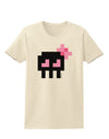 Retro 8-Bit Skull with Pink Bow Womens T-Shirt-Womens T-Shirt-TooLoud-Natural-X-Small-Davson Sales