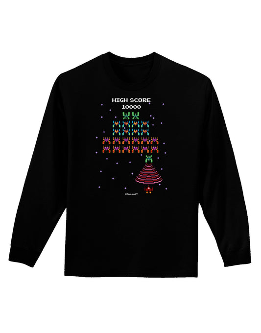 Retro Heart Fighter Adult Long Sleeve Dark T-Shirt-TooLoud-Black-Small-Davson Sales