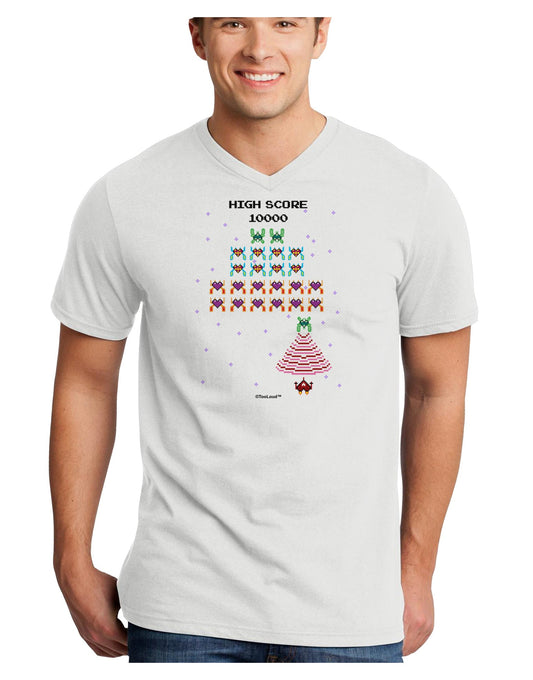 Retro Heart Fighter Adult V-Neck T-shirt-Mens V-Neck T-Shirt-TooLoud-White-Small-Davson Sales