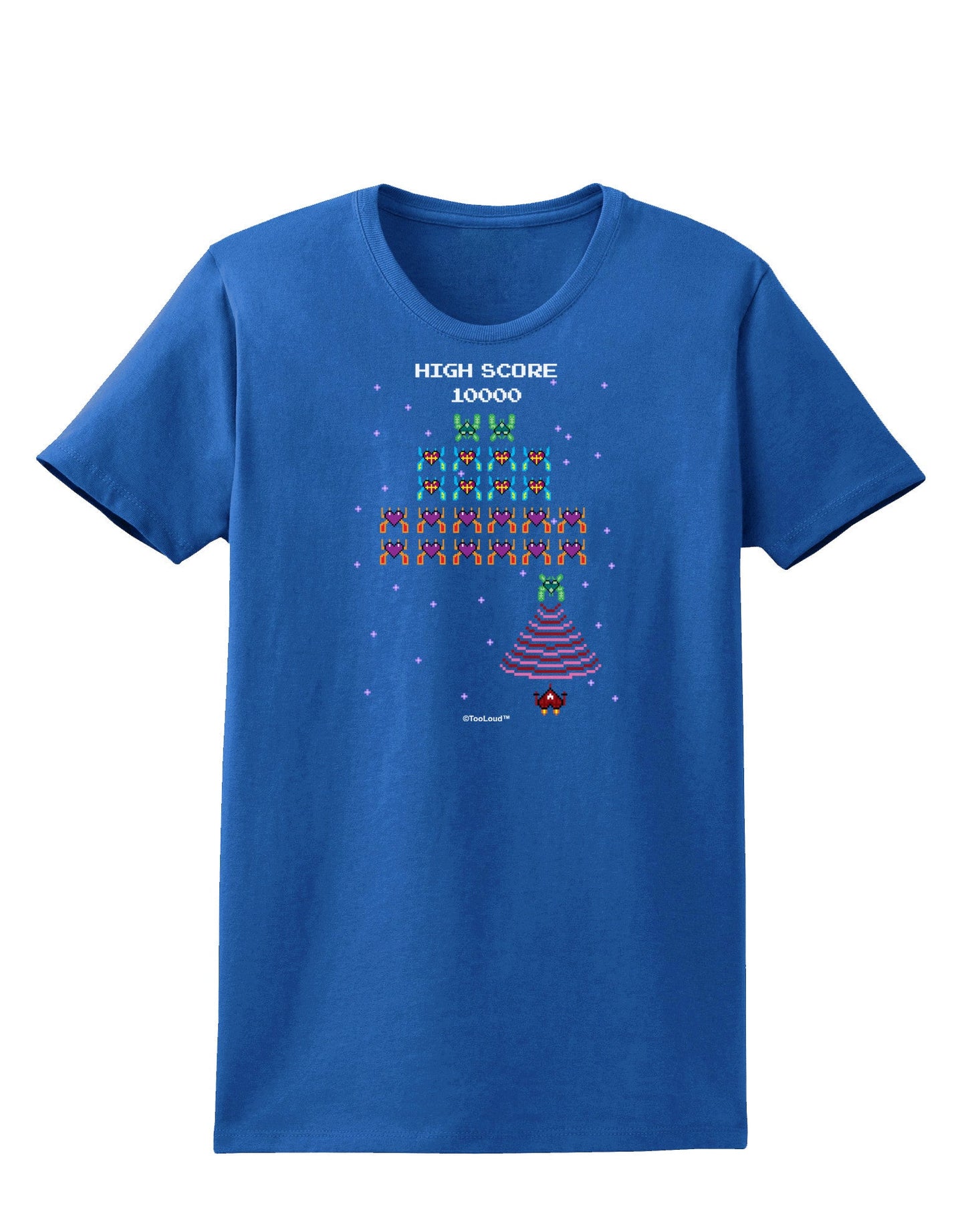 Retro Heart Fighter Womens Dark T-Shirt-TooLoud-Royal-Blue-X-Small-Davson Sales