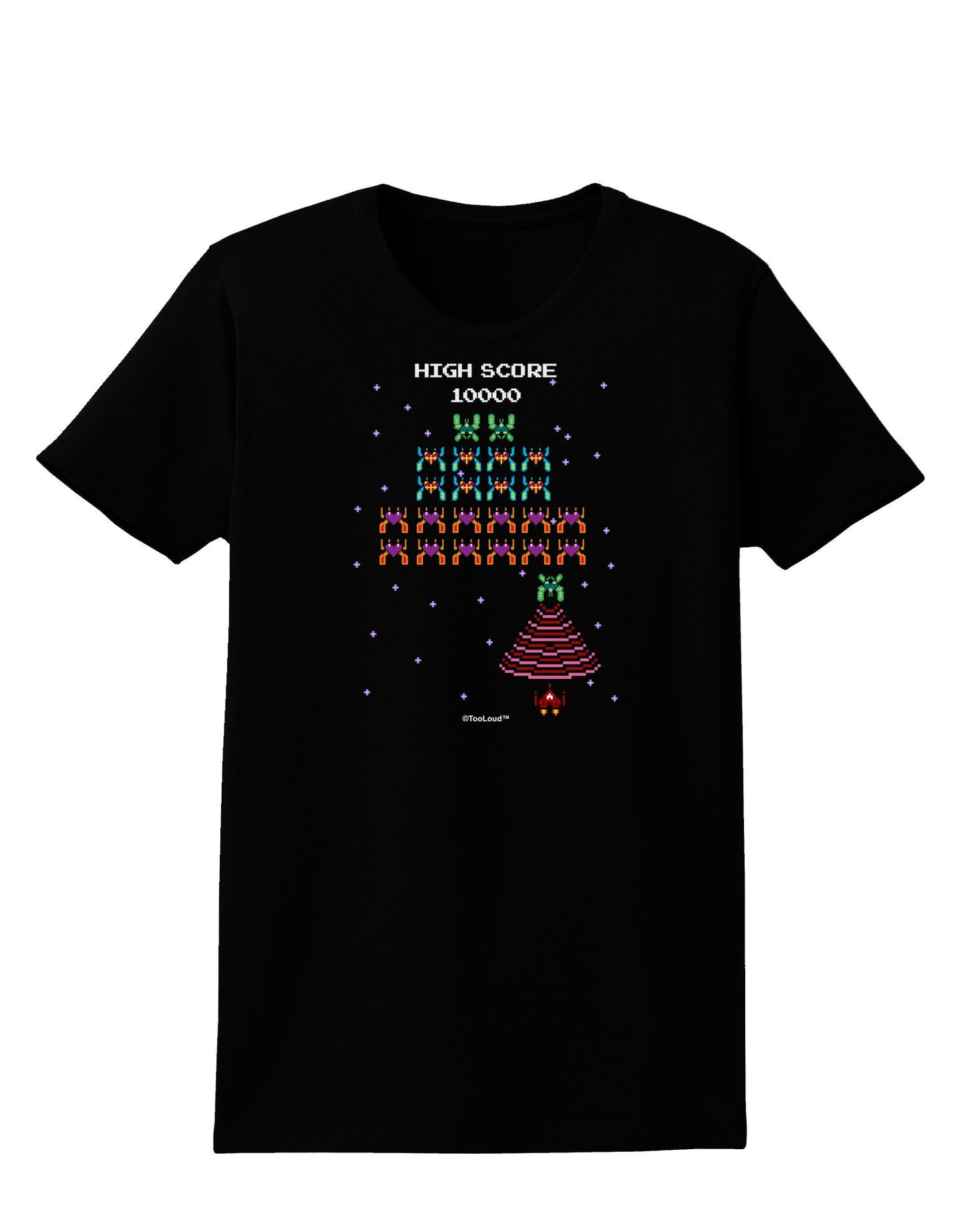 Retro Heart Fighter Womens Dark T-Shirt-TooLoud-Black-X-Small-Davson Sales