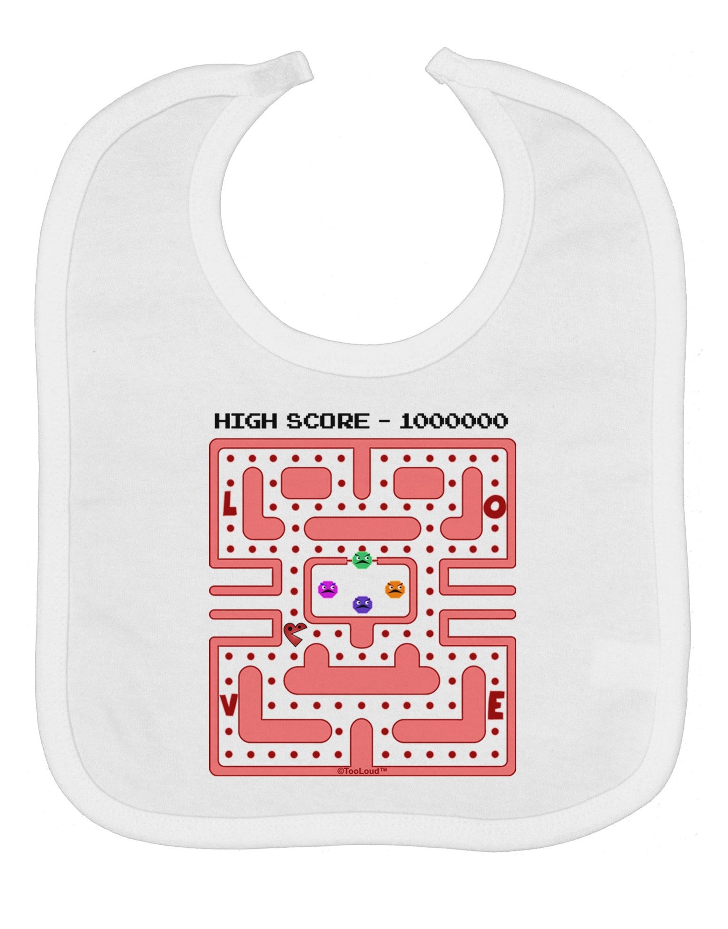 Retro Heart Man Baby Bib