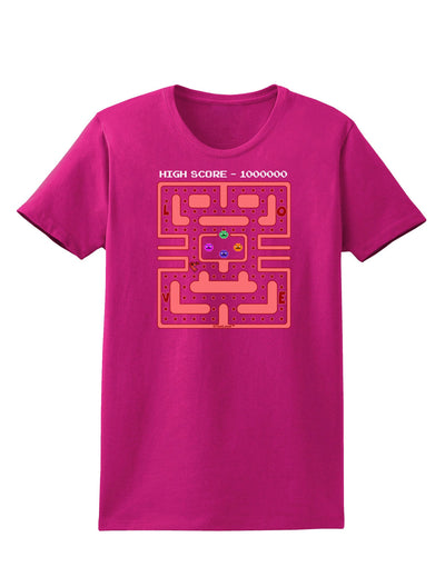 Retro Heart Man Womens Dark T-Shirt-TooLoud-Hot-Pink-Small-Davson Sales