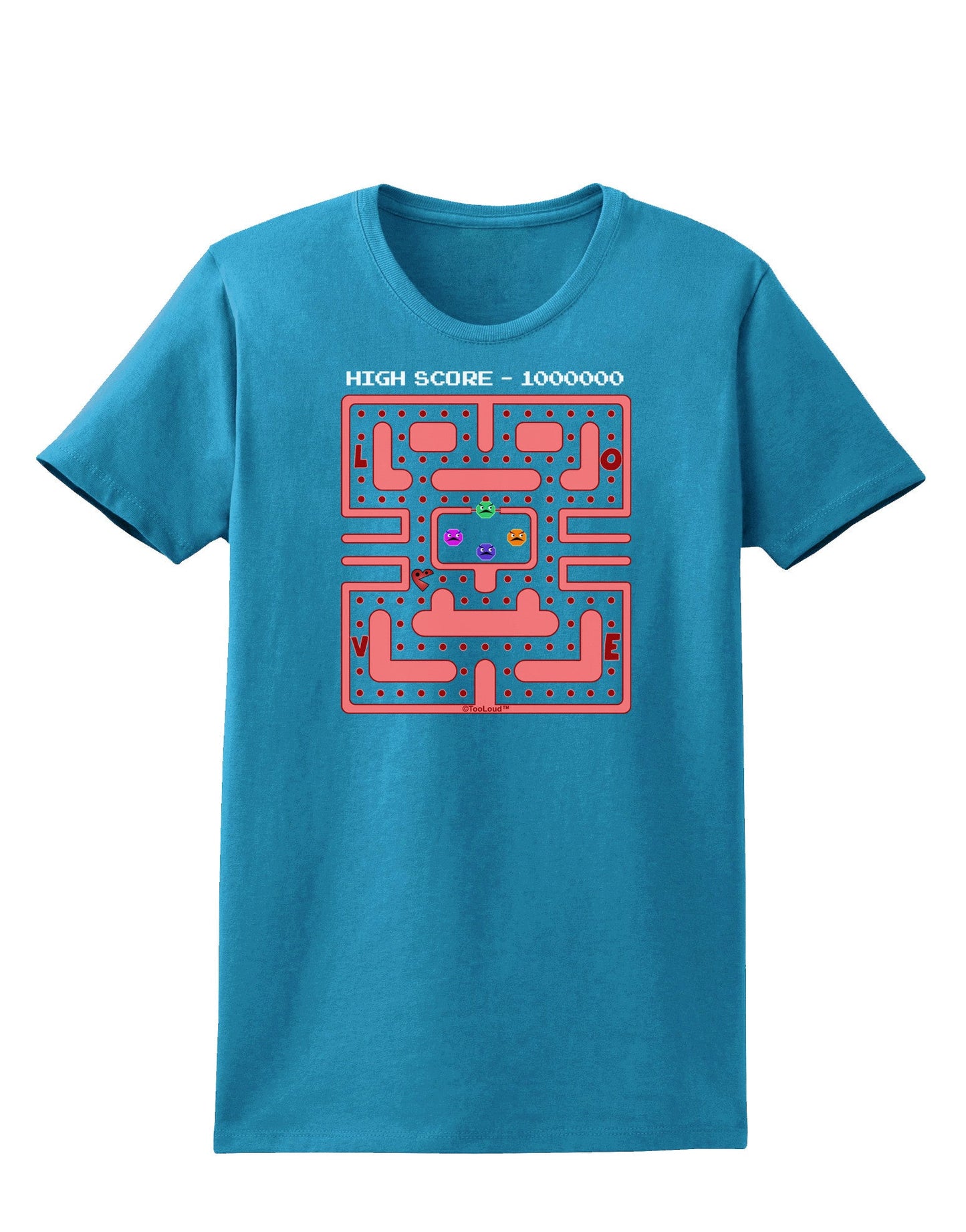 Retro Heart Man Womens Dark T-Shirt-TooLoud-Turquoise-X-Small-Davson Sales