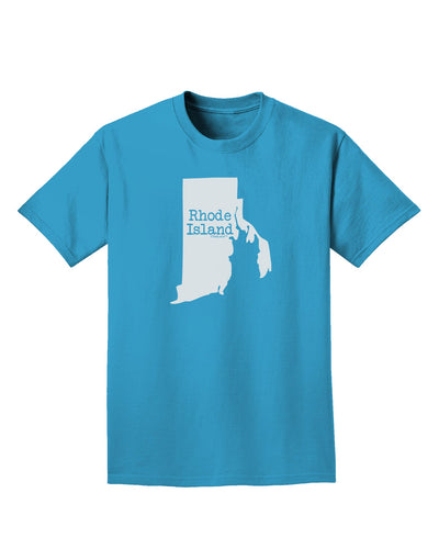 Rhode Island - United States Shape Adult Dark T-Shirt by TooLoud-Mens T-Shirt-TooLoud-Turquoise-Small-Davson Sales