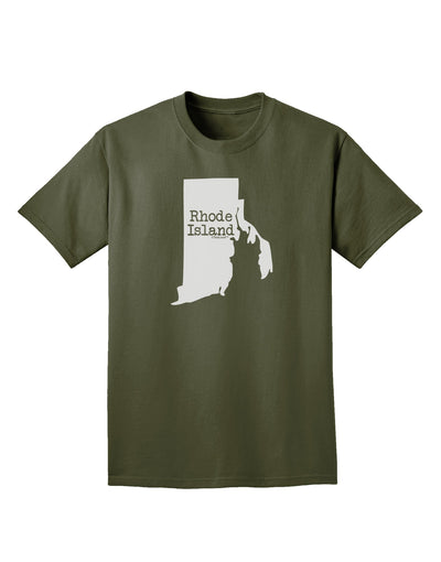 Rhode Island - United States Shape Adult Dark T-Shirt by TooLoud-Mens T-Shirt-TooLoud-Military-Green-Small-Davson Sales