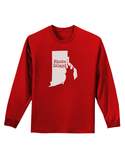 Rhode Island - United States Shape Adult Long Sleeve Dark T-Shirt by TooLoud-TooLoud-Red-Small-Davson Sales