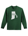 Rhode Island - United States Shape Adult Long Sleeve Dark T-Shirt by TooLoud-TooLoud-Dark-Green-Small-Davson Sales