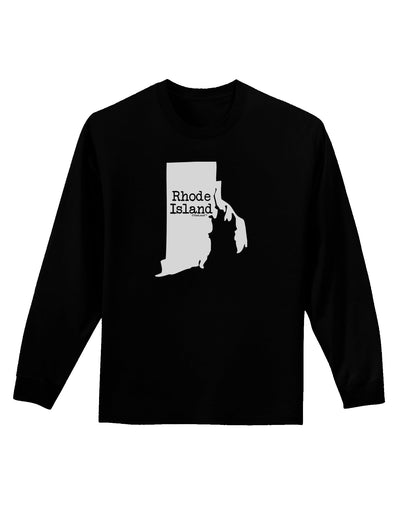 Rhode Island - United States Shape Adult Long Sleeve Dark T-Shirt by TooLoud-TooLoud-Black-Small-Davson Sales