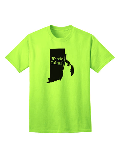 Rhode Island - United States Shape Adult T-Shirt: A Stylish Addition to Your Wardrobe by TooLoud-Mens T-shirts-TooLoud-Neon-Green-Small-Davson Sales