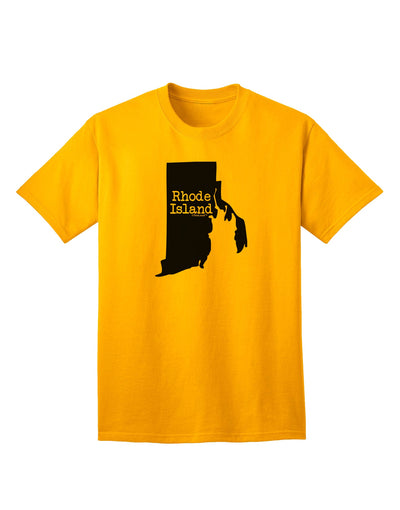 Rhode Island - United States Shape Adult T-Shirt: A Stylish Addition to Your Wardrobe by TooLoud-Mens T-shirts-TooLoud-Gold-Small-Davson Sales