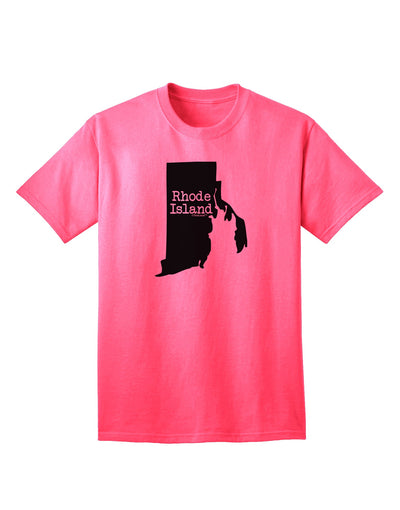 Rhode Island - United States Shape Adult T-Shirt: A Stylish Addition to Your Wardrobe by TooLoud-Mens T-shirts-TooLoud-Neon-Pink-Small-Davson Sales