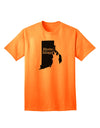 Rhode Island - United States Shape Adult T-Shirt: A Stylish Addition to Your Wardrobe by TooLoud-Mens T-shirts-TooLoud-Neon-Orange-Small-Davson Sales