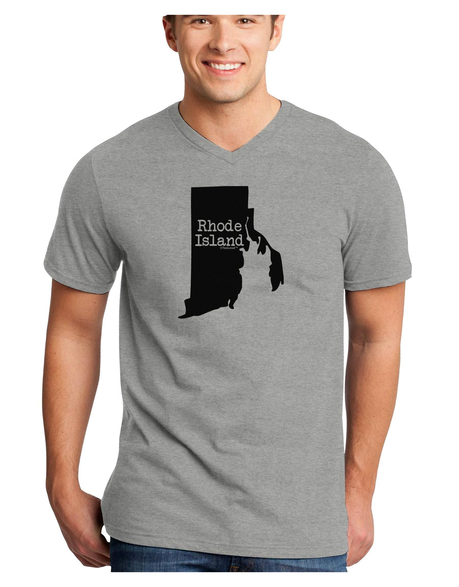 Rhode Island - United States Shape Adult V-Neck T-shirt by TooLoud-Mens V-Neck T-Shirt-TooLoud-White-Small-Davson Sales