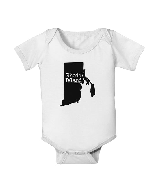Rhode Island - United States Shape Baby Romper Bodysuit by TooLoud-Baby Romper-TooLoud-White-06-Months-Davson Sales