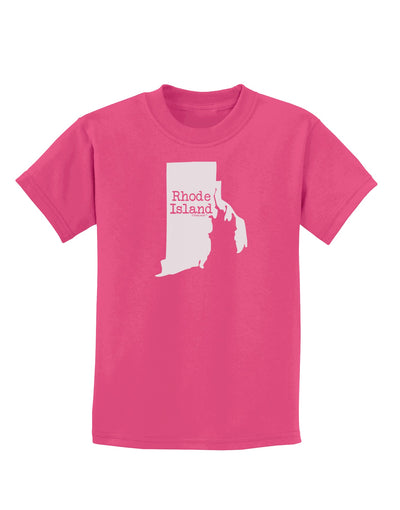 Rhode Island - United States Shape Childrens Dark T-Shirt by TooLoud-Childrens T-Shirt-TooLoud-Sangria-X-Small-Davson Sales