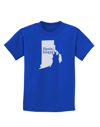 Rhode Island - United States Shape Childrens Dark T-Shirt by TooLoud-Childrens T-Shirt-TooLoud-Royal-Blue-X-Small-Davson Sales